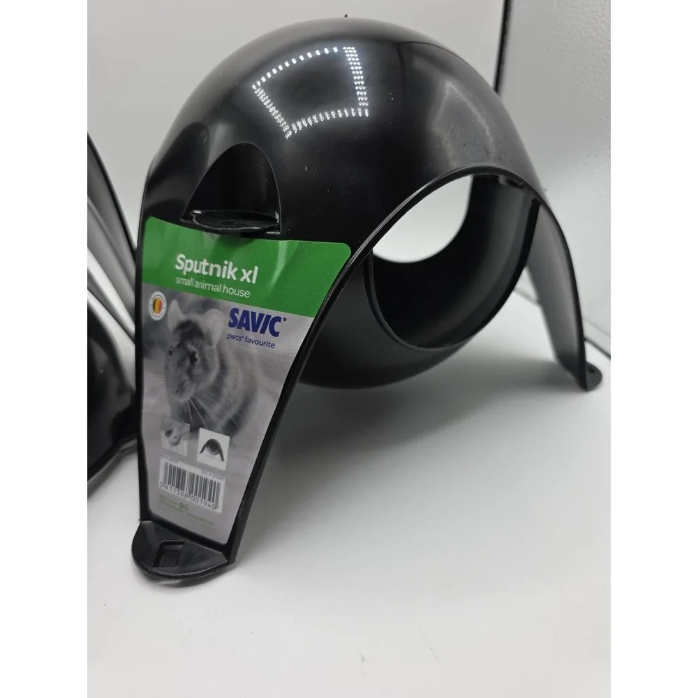 (×4) Savic Sputnik XL Small Animal House Rat Hideout Cage Accessory Black Gray